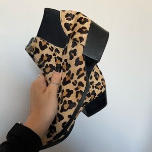 Leopard ankle booties